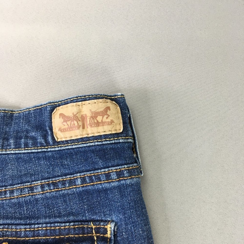 Levis 515 Cut Off Jean Short 12 Womens Dark Blue Denim Casual #1127 - Picture 10 of 11